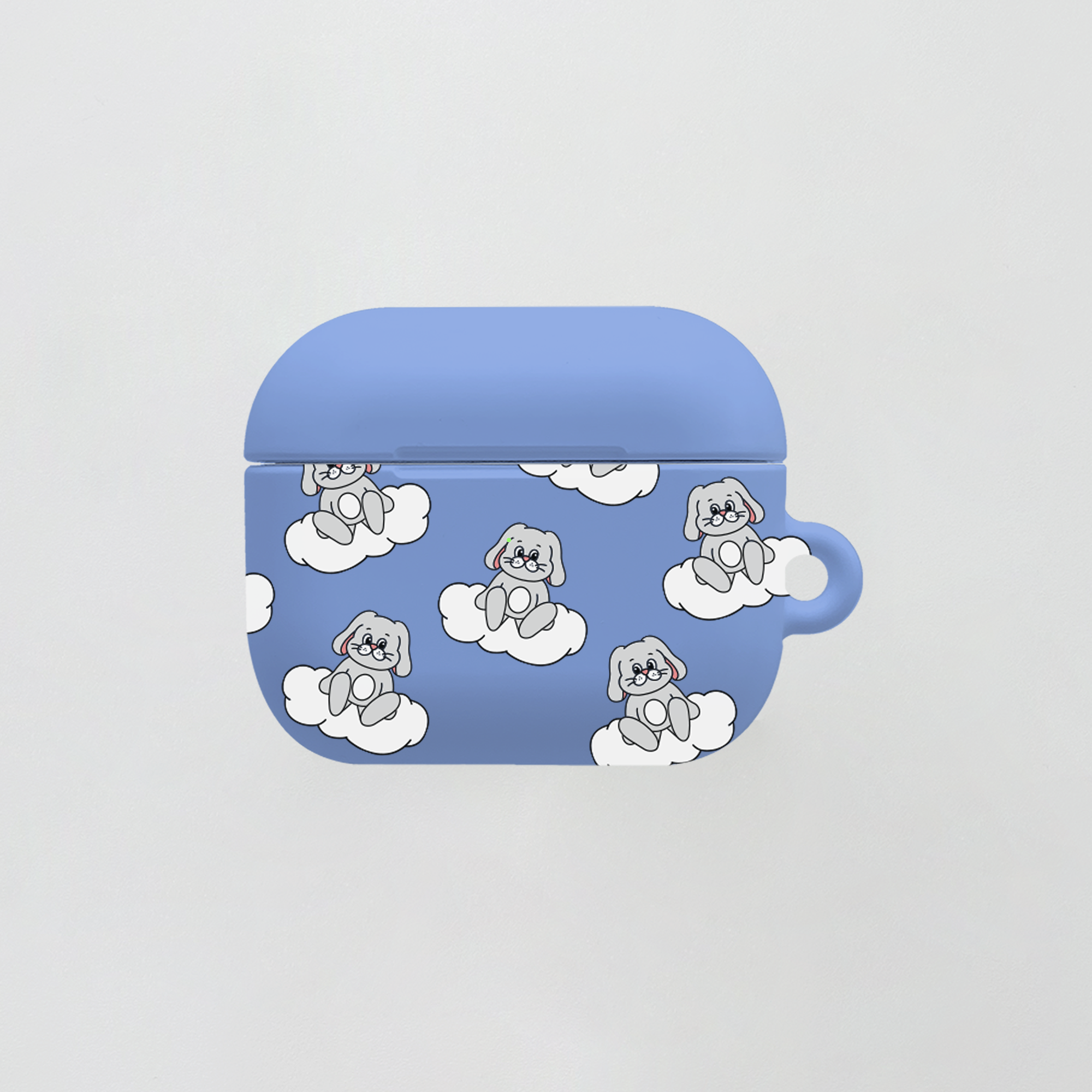 [Airpods3] HB 버니 구름 패턴 블루 . 에어팟3세대 에어팟3 Airpods3 하드케이스 에어팟케이스 에어팟프로케이스 에어팟3케이스 투명케이스